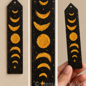 Moonlit Vine — Hand-Drawn Acrylic Bookmark