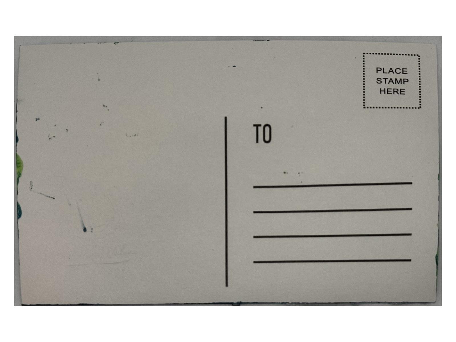 Emerald Current hand-painted postcard — back