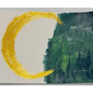 Golden Crescent hand-painted postcard — front