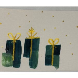Wrapped in Green hand-painted postcard — front
