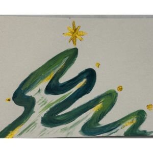 A Little Christmas Tree hand-painted postcard — front