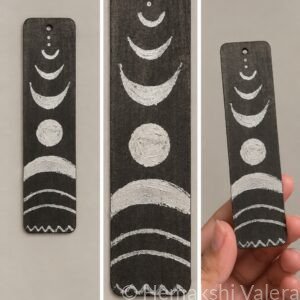 Moon Phases — Hand-Painted Wooden Bookmark