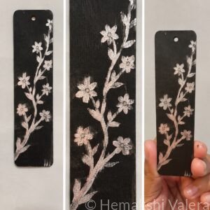 Midnight Bloom — Hand-Painted Wooden Bookmark